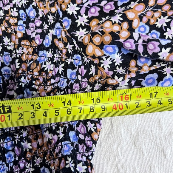 Miss Selfridge Mini Dress Women's Size 8 Ditsy Floral Long Sleeve Black Brown - Picture 9 of 12